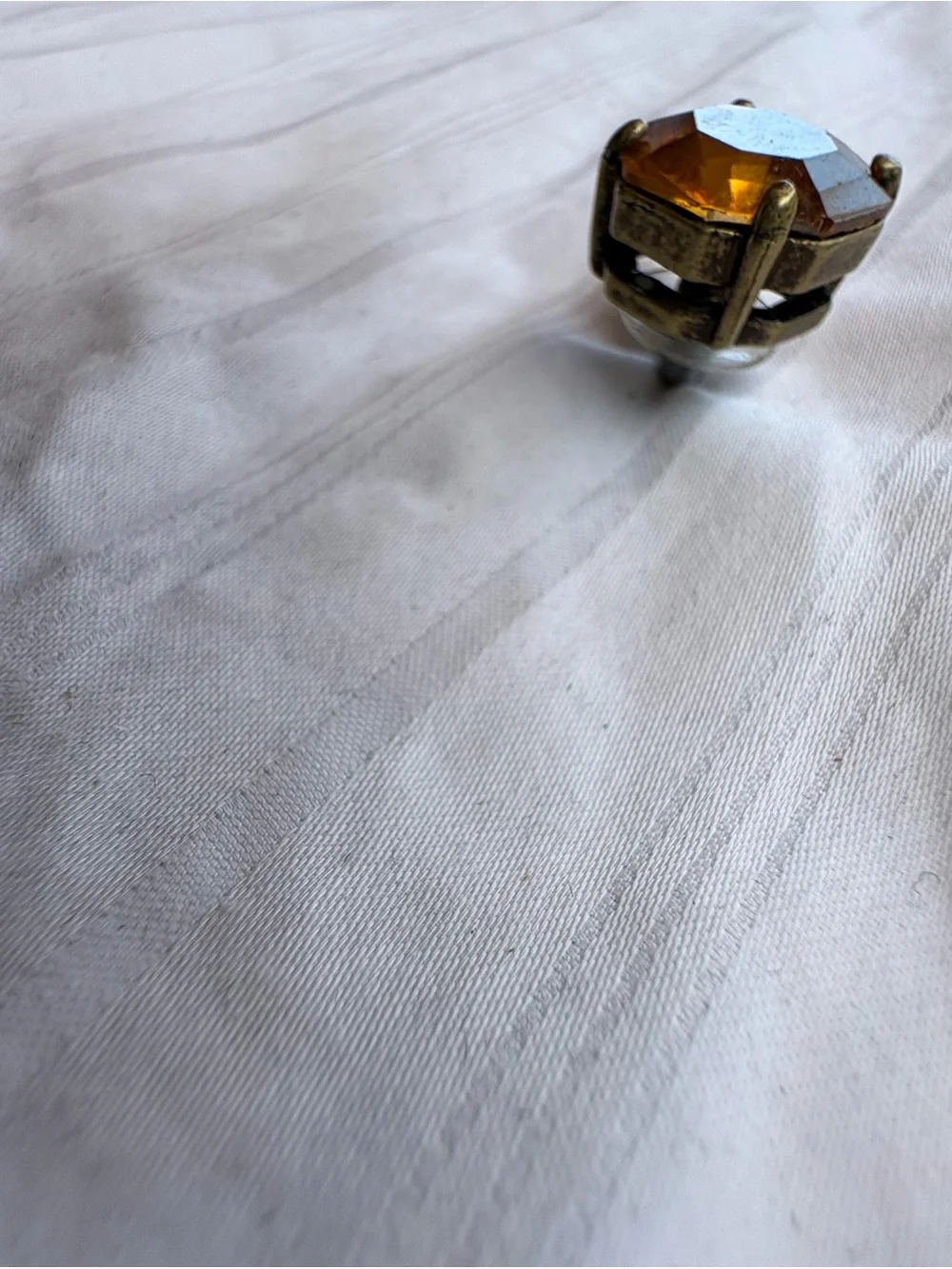 Amber Faceted Crystal Clip-On Earrings